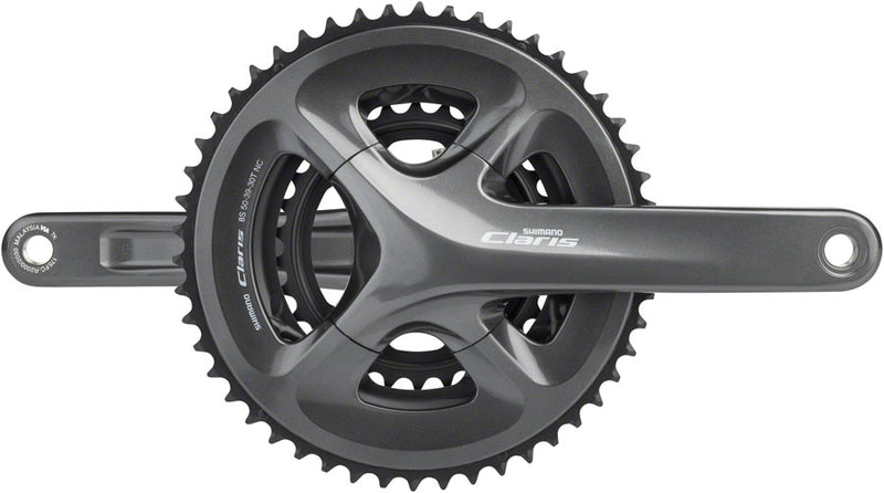Shimano Claris FC-R2030 Crankset - 170mm 8-Speed 50/39/30t 110/74 BCD Hollowtech II Spindle Interface BLK