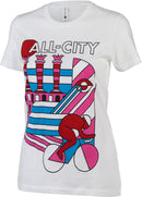 All-City Parthenon Party Women's T-Shirt - White Pink Red Blue Black Large
