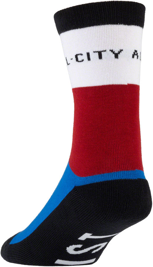 All-City Parthenon Party Sock - White Red Blue Black Large/X-Large