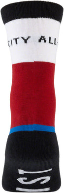 All-City Parthenon Party Sock - White Red Blue Black Large/X-Large