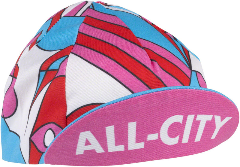 All-City Parthenon Party Cycling Cap - Pink Red Blue Black One Size