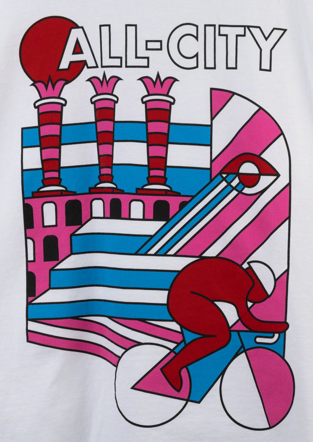 All-City Parthenon Party Mens T-Shirt - White Pink Red Blue Black Small