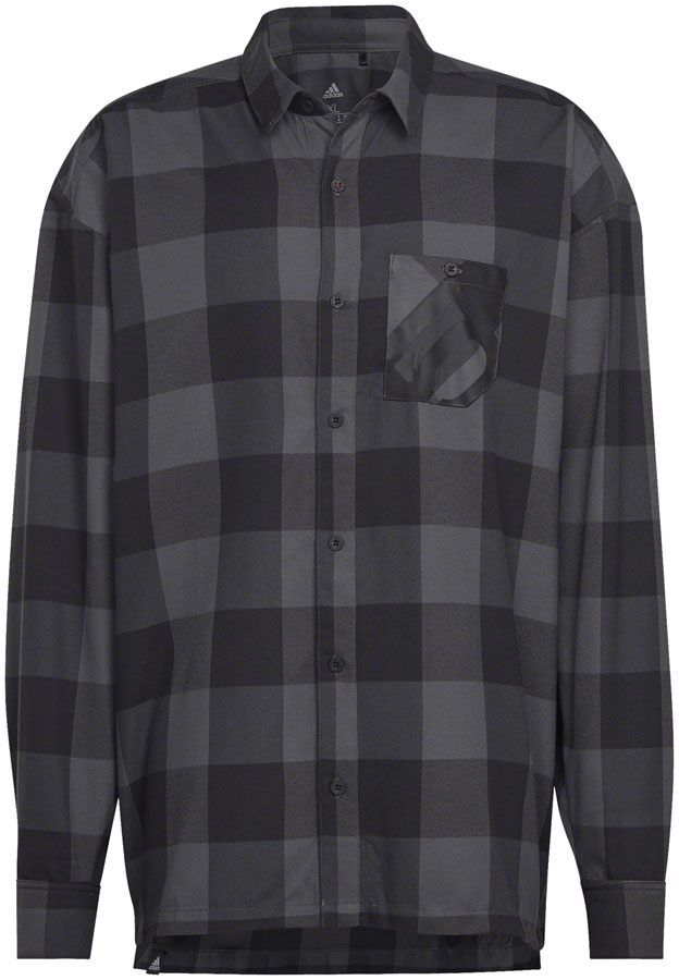 Five Ten Long Sleeve Flannel Shirt - Gray/Black Medium
