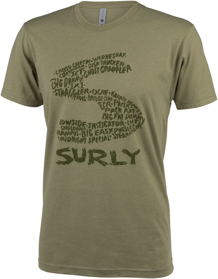 Surly Steel Consortium Men's T-Shirt - Light Olive Medium