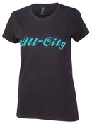 All City Women's Logowear T-Shirt - Black Teal Large