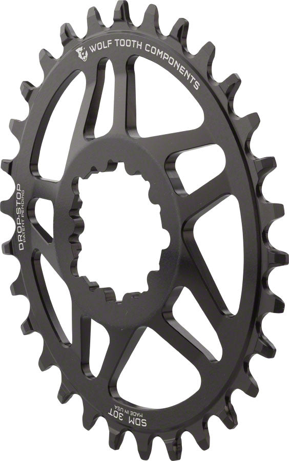 Wolf Tooth Elliptical Direct Mount Chainring - 32t SRAM Direct Mount Drop-Stop For SRAM BB30 Short Spindle Cranksets 0mm Offset BLK