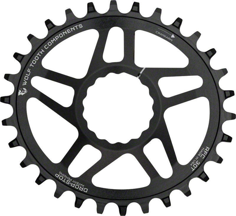 Wolf Tooth Elliptical Direct Mount Chainring - 28t RaceFace/Easton CINCH Direct Mount Drop-Stop For Boost Cranks 3mm Offset BLK