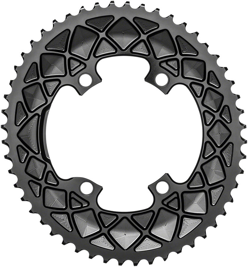 absoluteBLACK Premium Oval 110 BCD Road Outer Chainring Shimano Dura-Ace 9100 - 52t 110 Shimano Asymmetric BCD 4-Bolt BLK
