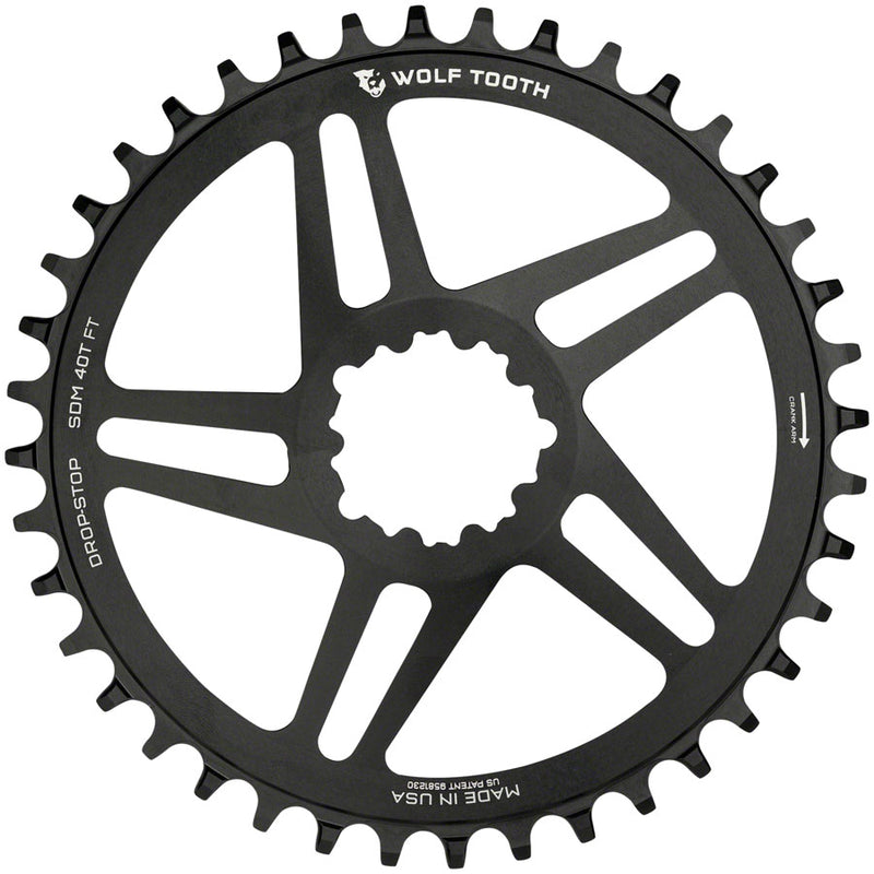 Wolf Tooth Direct Mount Chainring - 42t SRAM Direct Mount For SRAM 3-Bolt 6mm Offset Drop-Stop Flattop Compatible BLK