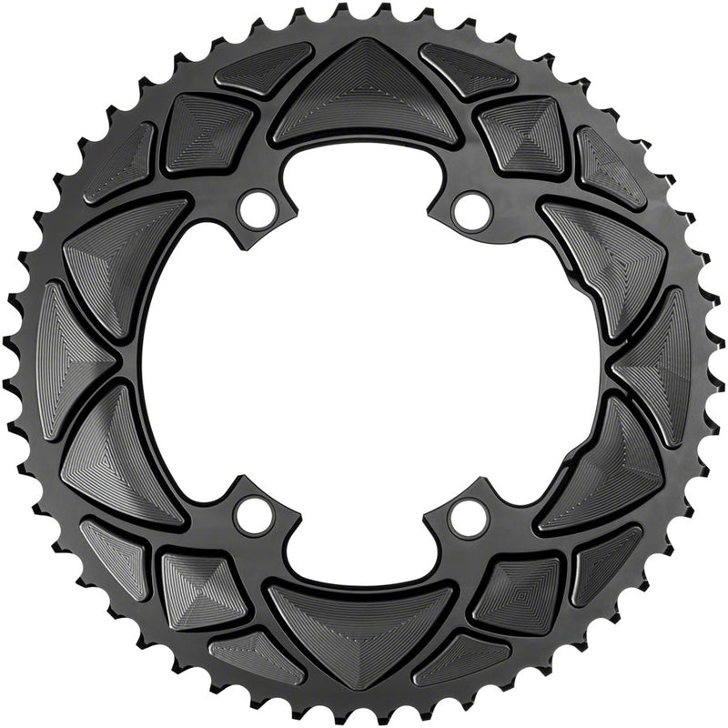 absoluteBLACK Premium Round 110 BCD Road Outer Chainring Shimano Dura-Ace 9100 - 50t 110 Shimano Asymmetric BCD 4-Bolt BLK