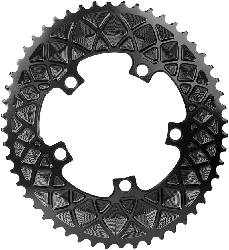absoluteBLACK Premium Oval 110 BCD Road Outer Chainring - 52t 110 BCD 5-Bolt BLK