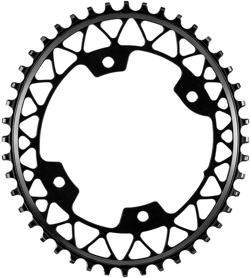 absoluteBLACK Oval 110 BCD Gravel Chainring - 44t 110 Shimano Asymmetric BCD 4-Bolt Narrow-Wide BLK