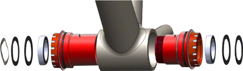 Wheels Manufacturing BB30 to Shimano Bottom Bracket Angular Contact Bearings BLK Cups