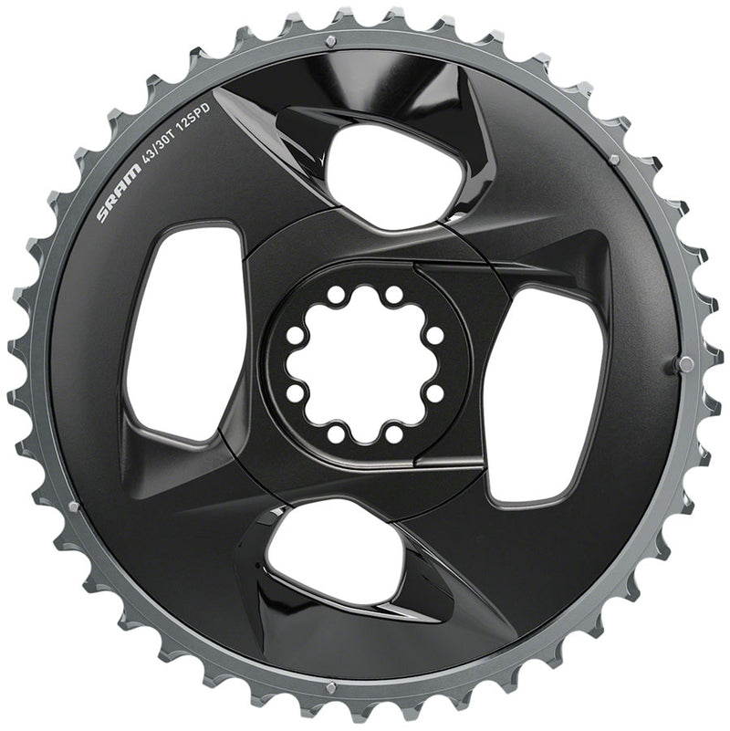 SRAM Force Wide 2x12-Speed Outer Chainring - 43t 94 BCD 4-Bolt Polar Grey For use 30t Inner