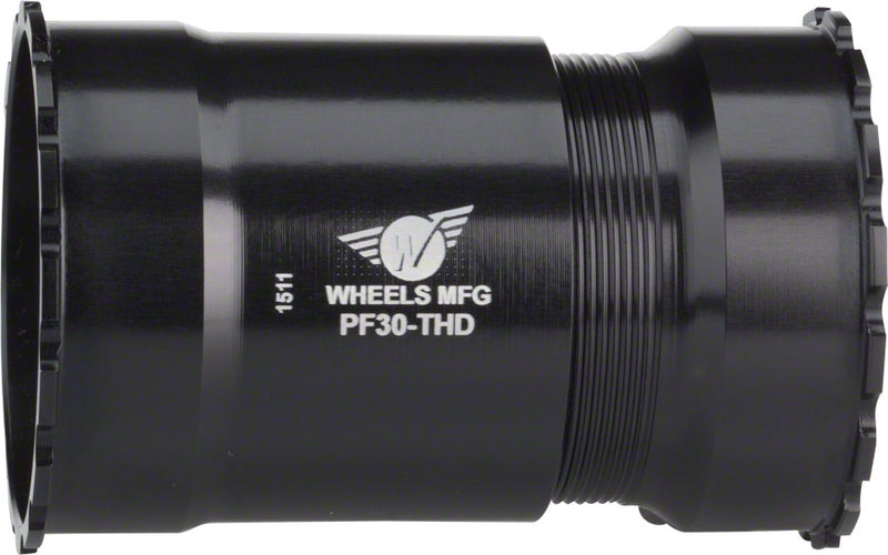 Wheels Manufacturing PressFit 30 Bottom Bracket Angular Contact Bearings Threaded BLK