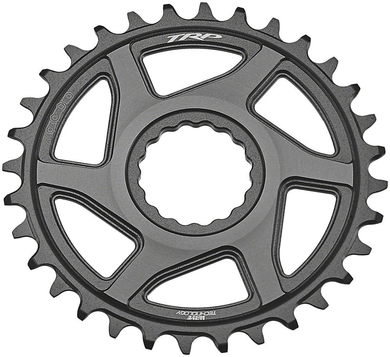 TRP CR-M9050 Boost Direct Mount Chainring - 30t 12-Speed CINCH Mount 3mm Offset 7075-T6 Aluminum Sandblasted BLK/Space Gray