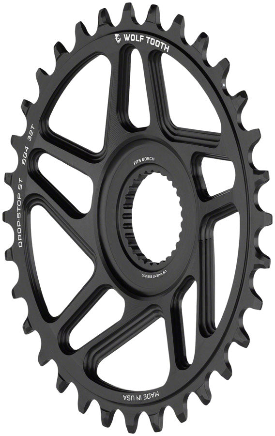 Wolf Tooth Bosch Gen 4 Direct Mount Chainring - Drop-Stop ST 34T Black