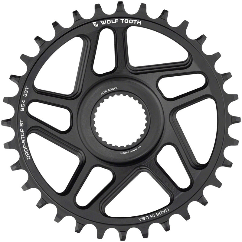 Wolf Tooth Bosch Gen 4 Direct Mount Chainring - Drop-Stop ST 34T Black