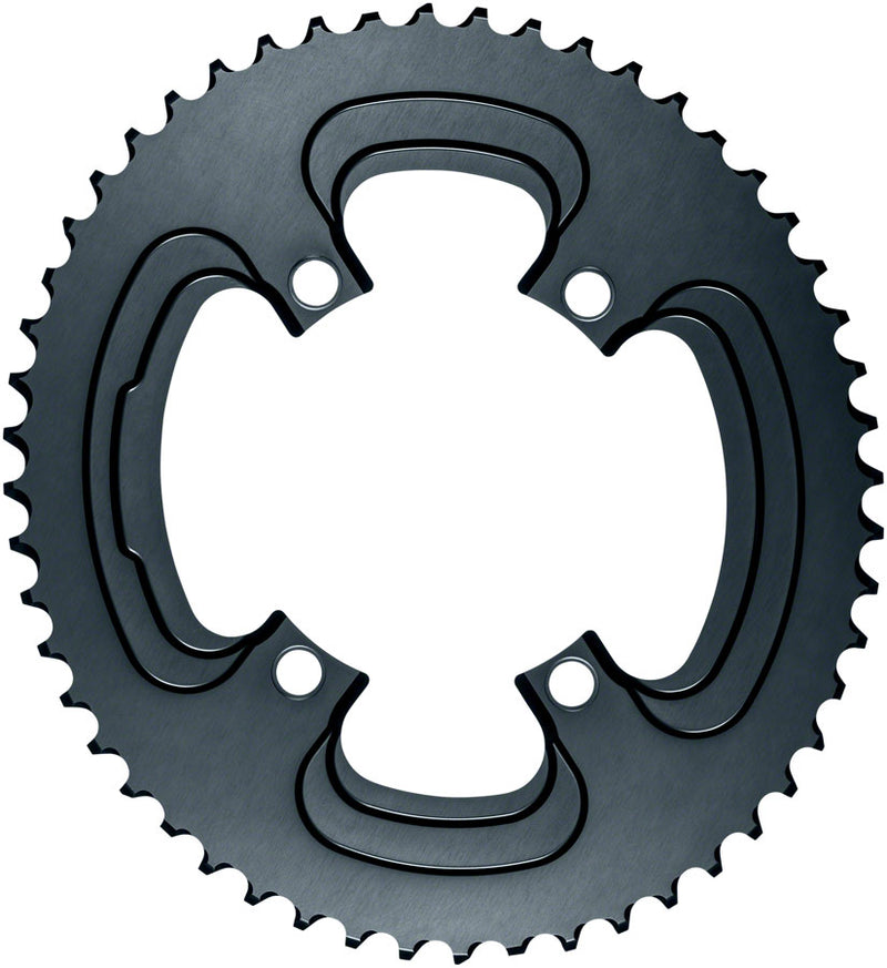 absoluteBLACK Silver Series Oval 110 BCD Outer Chainring - 50t 110 Shimano Asymmetric BCD 4-Bolt Gray