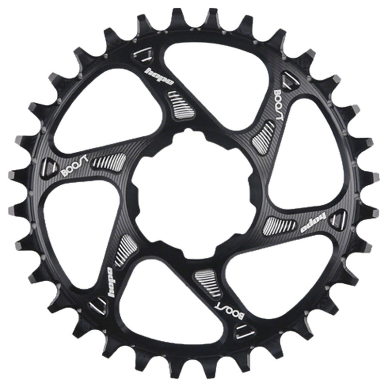 Hope Spiderless Retainer Chainring - 34t Boost Hope Direct Mount For Shimano 12-Speed Drivetrain BLK
