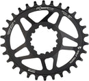 Wolf Tooth Elliptical Direct Mount Chainring - 30t SRAM Direct Mount Drop-Stop B For SRAM BB30 Short Spindle Cranks 0mm Offset BLK