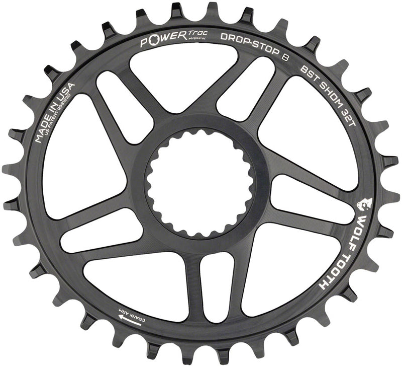 Wolf Tooth Elliptical Direct Mount Chainring - 32t Shimano Direct Mount Drop Stop B Boost 3mm Offset BLK