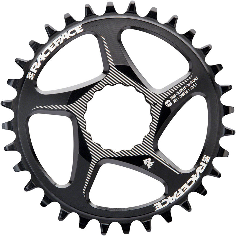 RaceFace Narrow Wide Direct Mount CINCH Aluminum Chainring - Shimano 12-Speed requires Hyperglide+ compatible chain 32t BLK