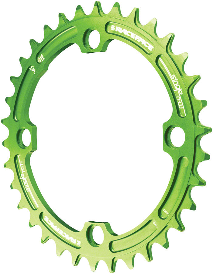 RaceFace Narrow Wide Chainring: 104mm BCD 38t Green