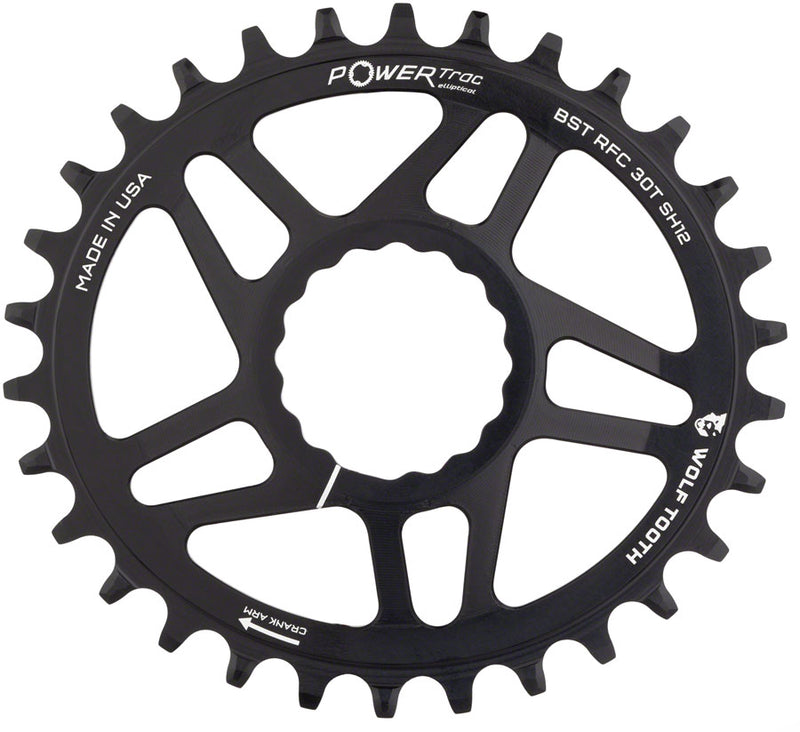 Wolf Tooth Elliptical Direct Mount Chainring - 32t RaceFace CINCH Boost Drop-Stop ST Shimano 12 Speed HG+ BLK