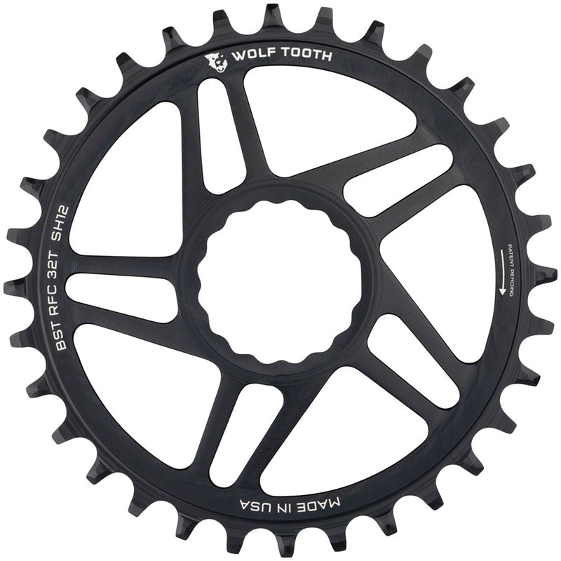 Wolf Tooth Direct Mount Chainring - 34t RaceFace/Easton CINCH Direct Mount Boost 3mm Offset Requires 12-Speed Hyperglide+ Chain BLK