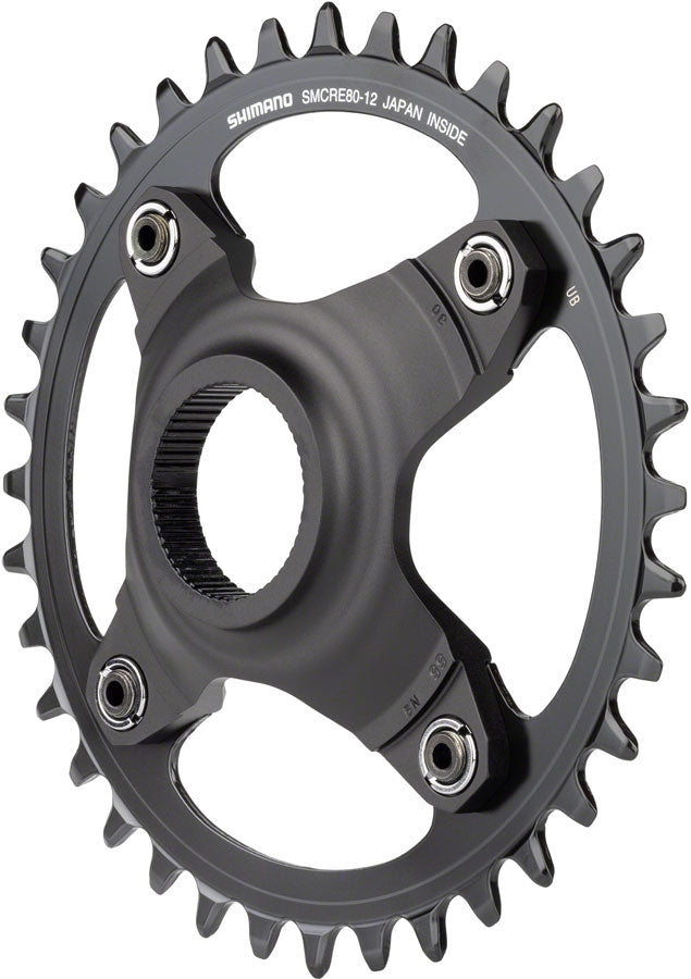 Shimano STEPS SM-CRE80-12-B Chainring - 36T Without Chainguard 55mm Chainline BLK