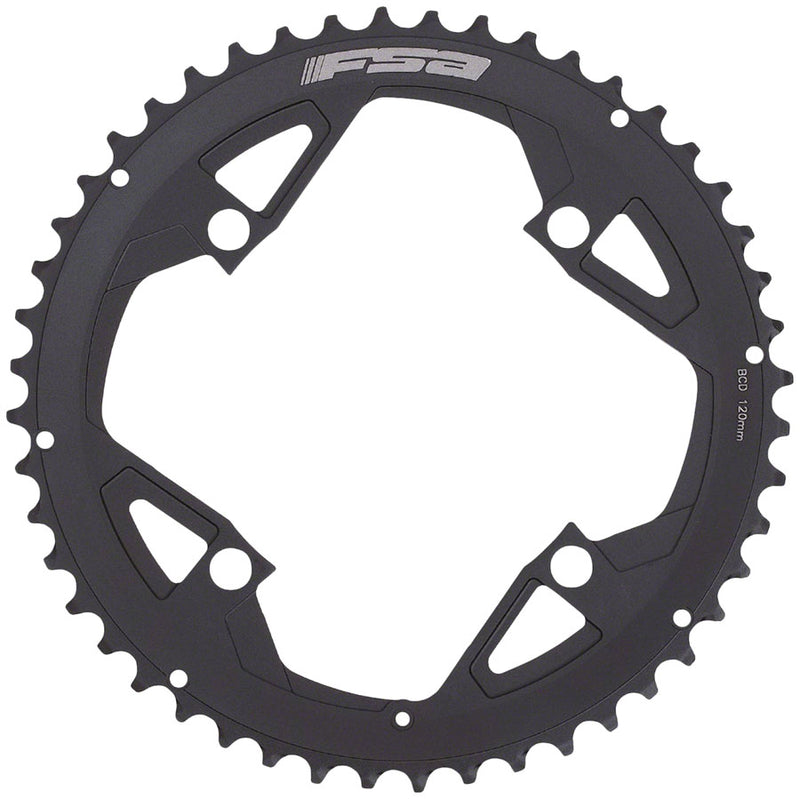 Full Speed Ahead Gossamer Pro ABS Road Chainring - 48t Outer Ring 120mm BCD 4-Bolt Aluminum N11 BLK