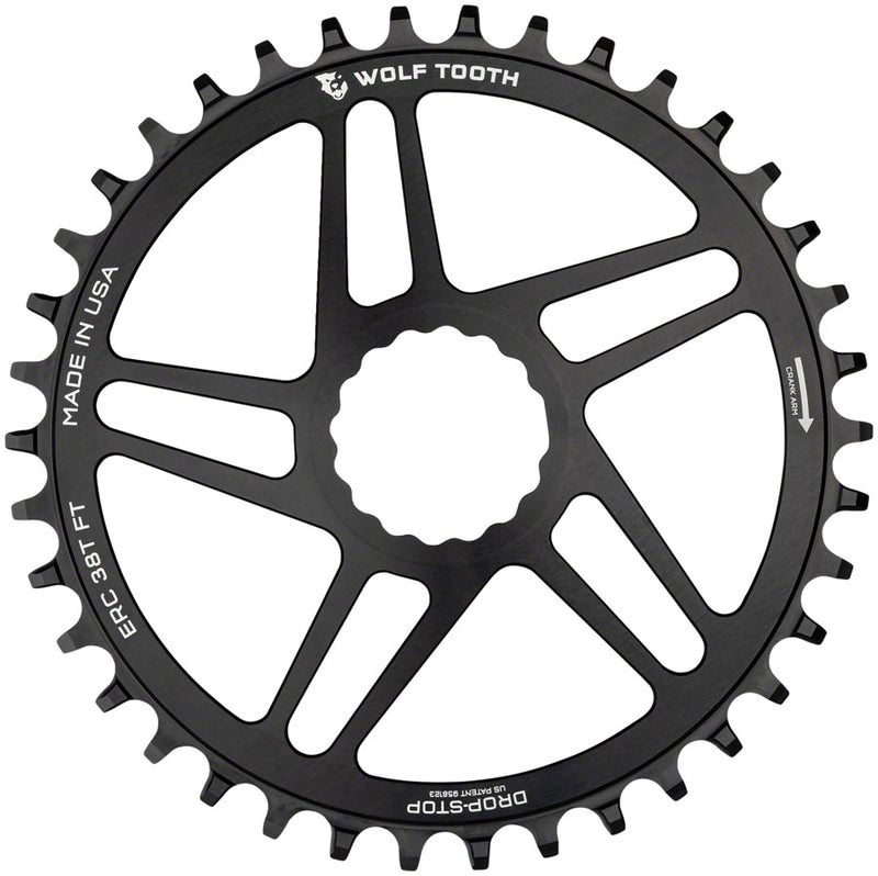 Wolf Tooth Direct Mount Chainring - 42t RaceFace/Easton CINCH Direct Mount Drop-Stop 10/11/12-Speed Eagle Flattop Compatible BLK