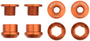Wolf Tooth 1x Chainring Bolt Set - 6mm Dual Hex Fittings Set/4 Orange
