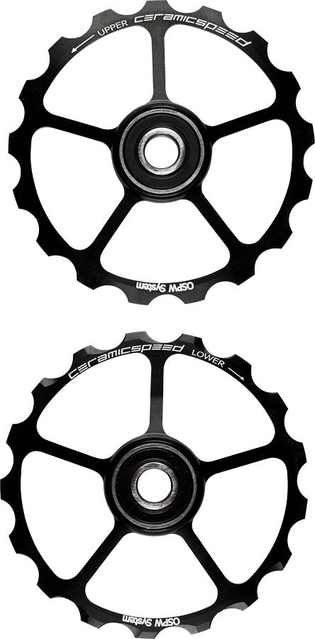 CeramicSpeed Oversized Pulley Wheels - 17 tooth Alloy Wheels Black