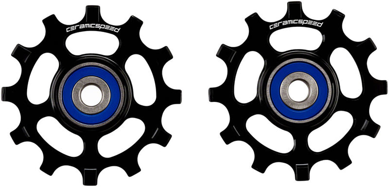 CeramicSpeed Pulley Wheels Shimano 11-Speed - 12 Tooth Narrow Wide Coated Races Alloy BLK