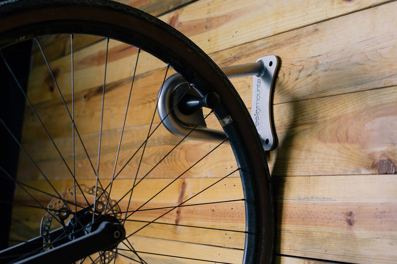 RockyMounts WallRide SS Wall-Mounted Storage Rack - Stainless Steel Powdercoat Silver