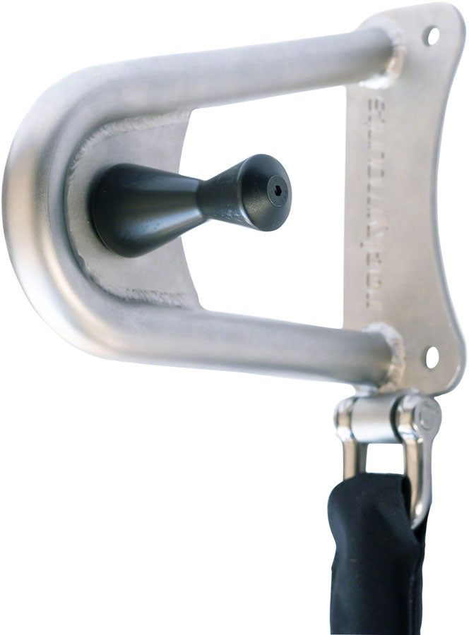 RockyMounts WallRide SS+ Wall-Mounted Storage Rack - Stainless Steel 10mm Stainless Steel Lock Powdercoat Silver
