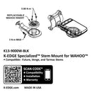 K-EDGE Wahoo Specialized Future Mount - Black Compatible up to Garmin 1050