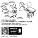 K-EDGE Hammerhead MAX XL Combo Mount - 31.8mm Black Anodize