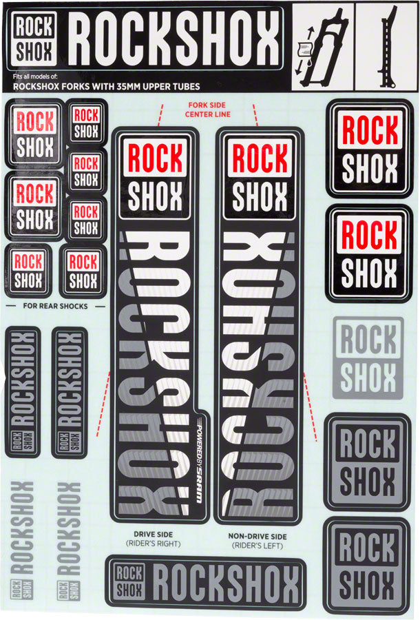 RockShox Fork Decal Kit - 35mm White