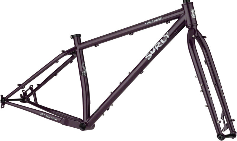 Surly Karate Monkey Frameset - 27.5" Steel Organic Eggplant Small