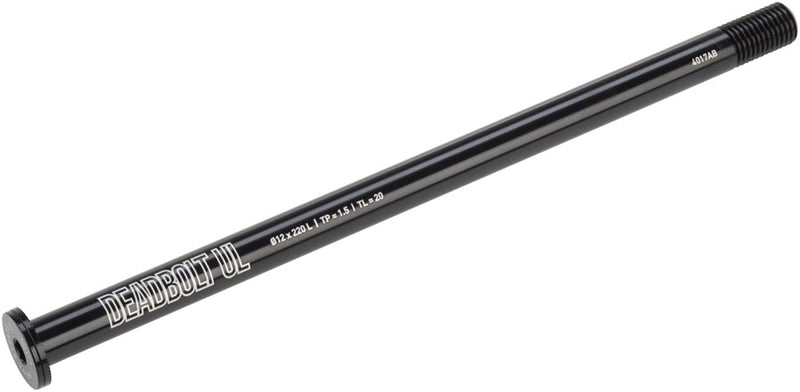 Salsa Deadbolt Ultralight Thru-Axle Rear 12mm Axle Diameter 220mm Length 1.5 Thread Pitch 20mm Thread Length