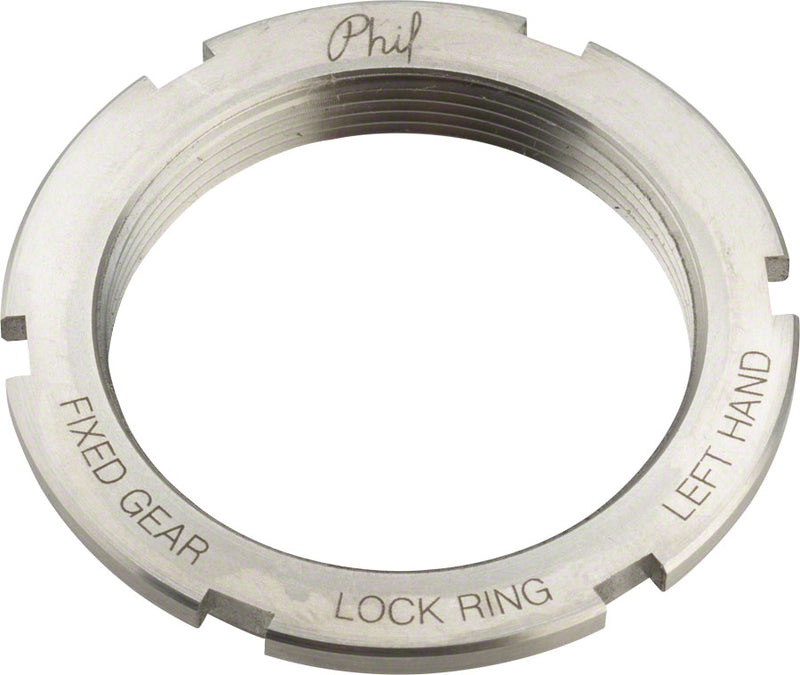 Phil Wood Stainless Steel Track Lockring 1.32" x 24 tpi Left-Hand Thread