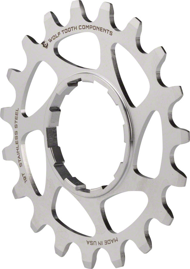 Wolf Tooth Single Speed Stainless Steel Cog: 19T Compatiblewith 3/32" Chains