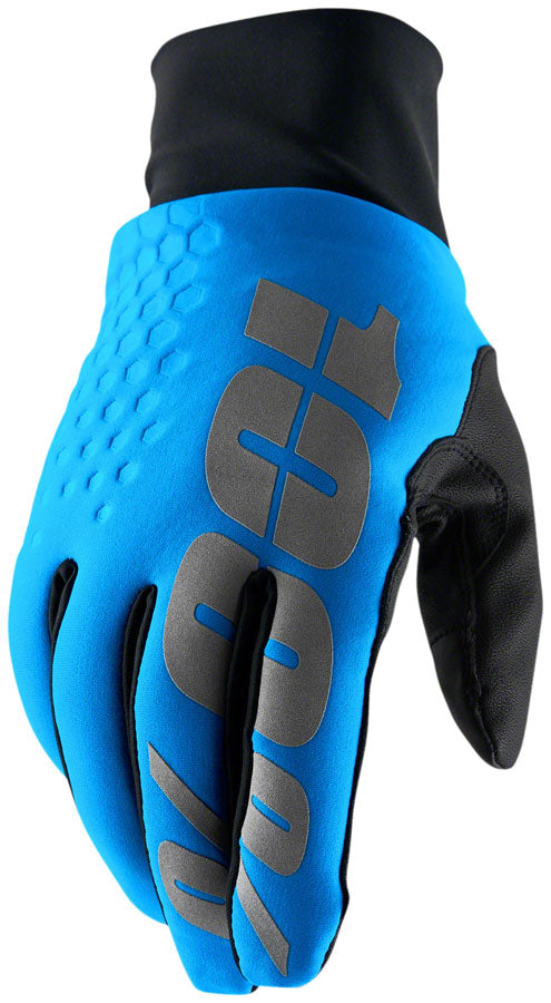 100% Hydromatic Brisker Gloves - Blue Full Finger Large
