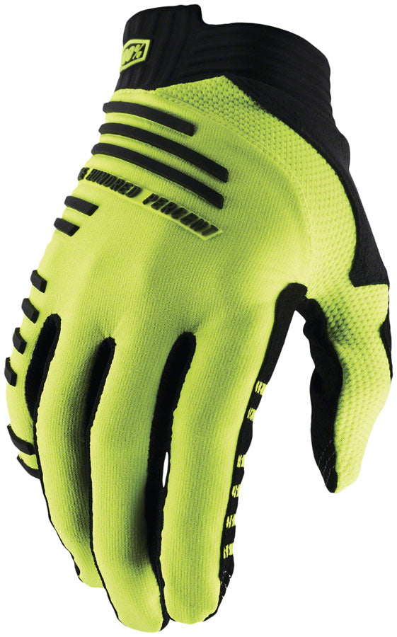 100% R-Core Gloves - Yellow Full Finger Men's Large