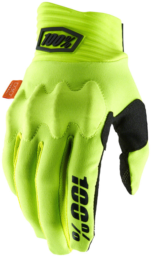 100% Cognito Gloves - Yellow/Black Full Finger Men's X-Large