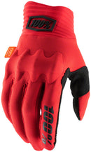100% Cognito Gloves - Red/Black Full Finger Men's X-Large
