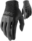 100% Celium Gloves - Black/Gray Full Finger Men's Large